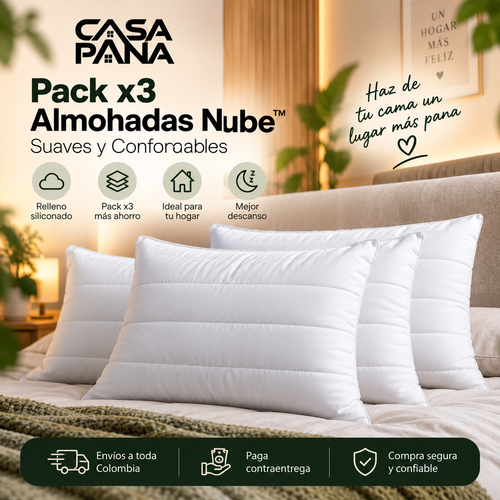Pack x3 Almohadas Nube™ | Suaves y Confortables